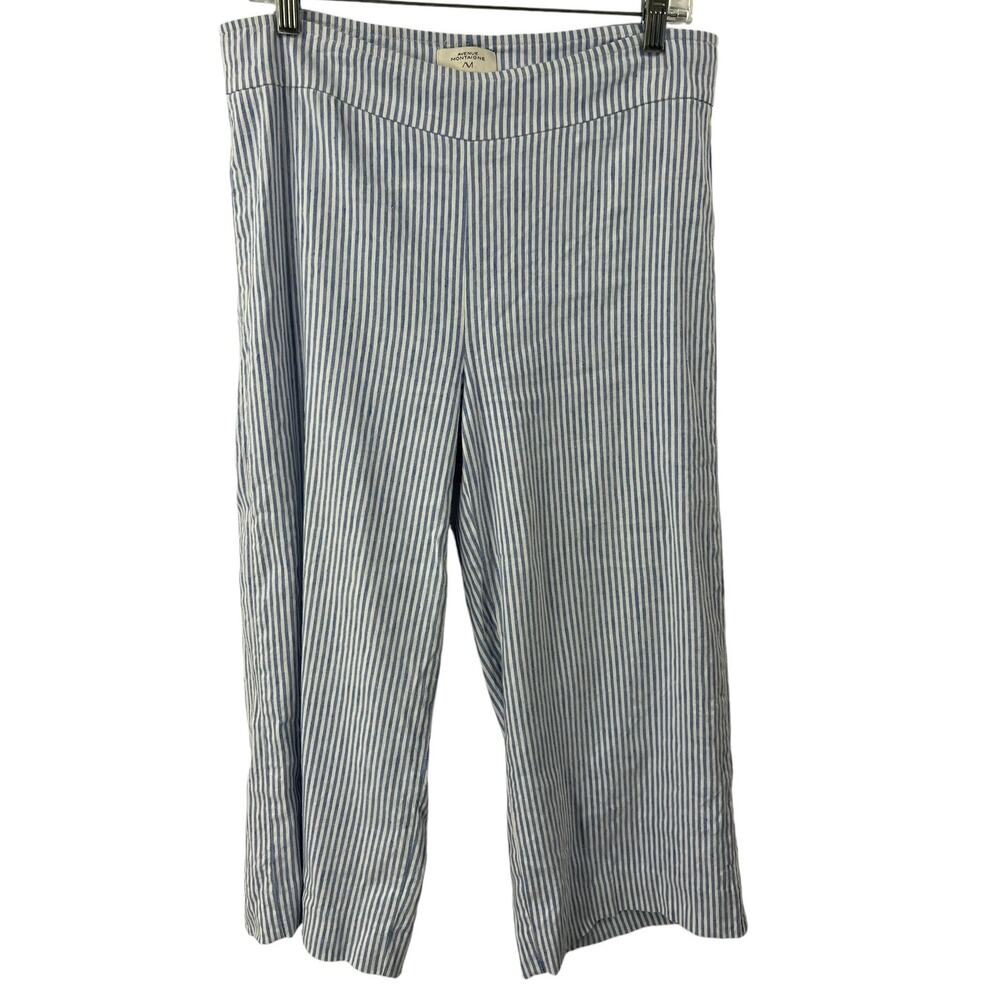 AVENUE MONTAIGNE Coastal Striped Wide Leg Capri Sz 10